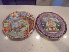 2 Sakura Debbie Mumm Halloween salad/dessert plates Spooky Town + Haunted House picture