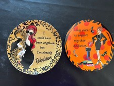 American Atelier at home 2 diva collectible novelty plates  humor animal print picture