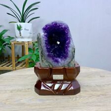 7.76lb Top Natural Amethyst geode quartz Butterfly wing crystal specimen+stand picture