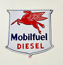 Vintage Mobilfuel Diesel Advertising Enamel Sign Board Dye Cut EB196 picture