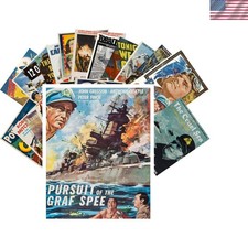 Unique Vintage Military Postcards Collection - 24 WWII Warships & Planes picture