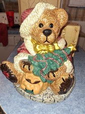 1998 Boyds Bearware Pottery~Grenville The Santa Bear~Large Cookie Jar-Brand New picture