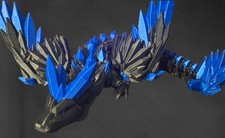 CrystalWing Crystal Dragon with Wings 3D Print Black and Blue 13in picture