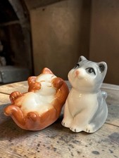 Orange & Grey Tabby Cats Mini S & P Shaker Set Cracker Barrel Cozy Cottage Vibes picture