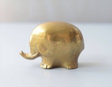 Cute brass elephant figurine paperweight Vintage antique figure From Japan picture