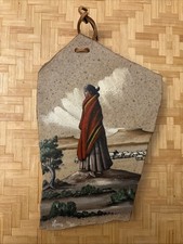 BTG: Native American Tribal Women  Hand Painting On Sandstone By LUNG 1988 picture