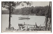 Hopkinton Massachusetts 1900 Lake Whitehall Dock Boats Standard Postcard picture