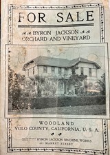 1903 Byron Jackson Orchard & Vineyard Real Estate Brochure Woodland California  picture