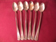 Set Of 6 Oneida Community Silverplate Iced Teaspoons 7 1/2