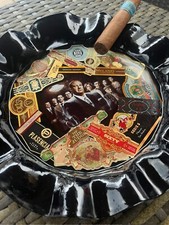 Soprano's Cigar Ashtray with Custom Cigar Band Collage - Handmade and Unique picture