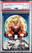 1992 Skybox Marvel Masterpieces #78 SABRETOOTH PSA 10 X-Men Iron Fist -Joe Jusko picture