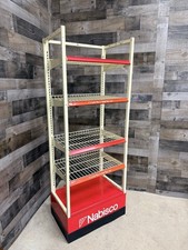 Vtg Metal Nabisco Commercial Store Display Stand Large Red White Unique Bookcase picture