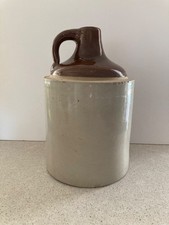 Vintage Western Stoneware Co. Salt Glazed Jug 1 gallon USA Tan and Brown picture