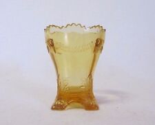 BOYD GLASS COLONIAL DRAPE LIGHT AMBER TOOTHPICK HOLDER picture