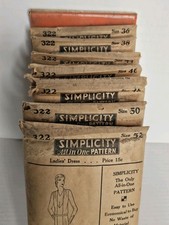 Antique Simplicity Pattern #322 1920s Flapper Dress NOS Unused SZ 36 38 44 46 48 picture