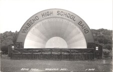 HIGH SCHOOL BAND SHELL wabeno wi c1950 postcard wisconsin real photo rppc picture