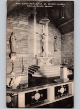 c1940 Altar St Peters Church COLMAN South Dakota SD Moody County Postcard picture