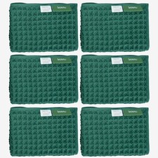 KOSMU Luxury Japanese Cotton Silk Waffle Face Towels, Forest Green picture
