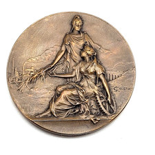 Antique French 1888-1907 Medal Gilt Bronze Lucien Coudray Paris Victorian Estate picture