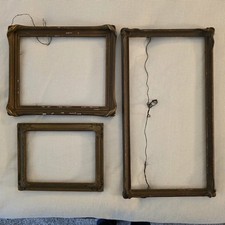 3 Antique Guilded Art Nouveau Wooden Picture Frames 3 Sizes picture