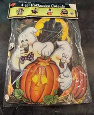4 NEW VTG 1983 Halloween Beistle 16” Paper Die Cut  Skeleton Ghost Witch   picture