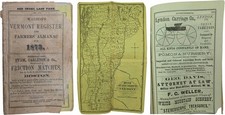 1873 antique VERMONT STATE BUSINESS DIRECTORY genealogy RAILROAD TIMETABLES ADS picture