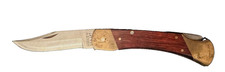 Vintage Schrade Uncle Henry LB7 Bear Paw USA Lockback Knife WOOD BRASS picture