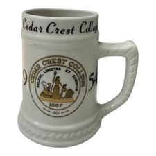 Cedar Crest College Stein Mug 1867 Seal Alumni Cup White Ceramic Beer Stein picture