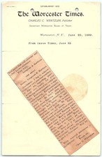 1899 Worcester Times billhead, humorous Kaurina paint ad picture
