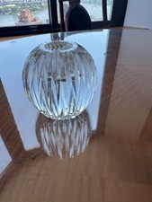 Vintage Cartier Globe Ball Crystal Candle Holder Ribbed picture
