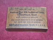  ORIG. WW II FIRST AID DRESSING BANDAGE INDIVIDUA L TROOP CAMOUFLAGED, SMALL picture