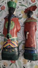 Chinese Qing Dynasty Emperor & Empress Hand-Painted Porcelain Figurines Vintage picture
