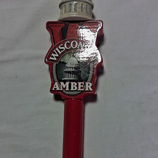 Wisconsin Amber Beer Tap Handle Knob Draft Pull Breweriana Tap Handle picture