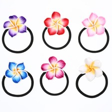 12PCS plumeria hair rope flower hairband Flower Elastic Hair Ties Flower picture