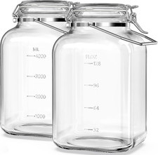 1.5 Gallon Glass Jar with Lid, Wide Mouth Mason Jars, 2PCS picture