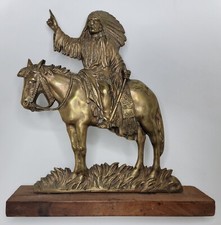 Vintage Brass Native American Figure A Must Have Collectible Buy it SHIPS FAST picture