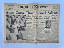 April 23, 1943 Houston Post Newspaper World War II Military News picture