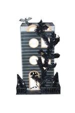 Anthropologie Florence Balducci Light Up Halloween House Black Cat Bat Townhouse picture