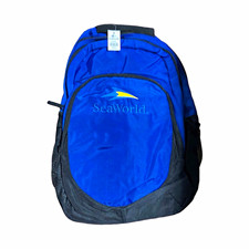 SeaWorld Blue Backpack with Logo, Front Zip Pocket, Amusement Parks Theme picture