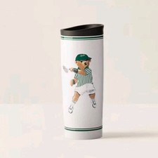 Ralph Lauren Ralph's Coffee Tennis Polo Bear Tumbler White Stainless Steel NWT picture