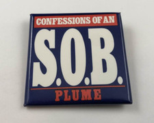 Vintage CONFESSIONS OF AN S.O.B. / PLUME Publishing Button, Pinback picture