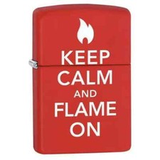 Zippo Keep Calm and Flame On Red Matte 28671 picture