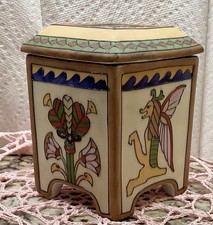Nippon Noritake Egyptian Revival Footed Humidor Box Morimura M Wreath 1911-1921 picture