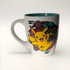 Pikachu Mug (Silver Buffalo)  Pokemon 25 oz Ceramic  / 2025 Floral Design picture