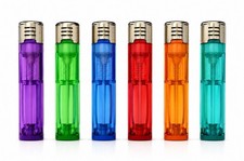LOT OF 6 RARE Amazing Slide Lighter Electronic Adjustable Flame Refillable Slyda picture