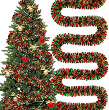 295 Feet Christmas Tinsel Garland, Red, Green, Gold picture