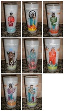 Acee Blue Eagle Famous Oklahoma Indian Series Frosted Tumblers Set Of Eight picture