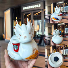 Starbucks 2024 China Year Of Dragon White Piggy Bank Cute Desktop Decorations picture