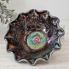 Fenton Carnival Glass Bowl Amethyst Iridescent 7.5