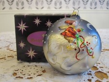 CHRISTOPHER RADKO Vintage Boy Riding a Polar Bear Glass Christmas Ornament picture